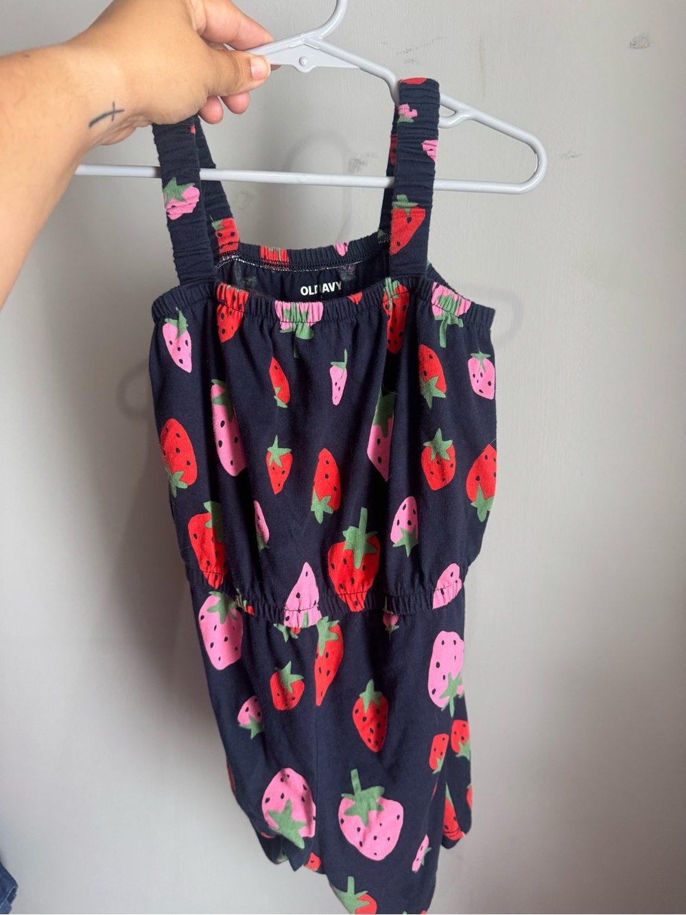 Old Navy Navy Strawberry Print Girls' Sun Romper